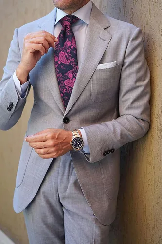 Miniatura 218 de HISDERN Corbatas para hombre, corbata de cachemira y bolsillo cuadrado tejido clásico floral para hombre, corbata de fiesta de boda