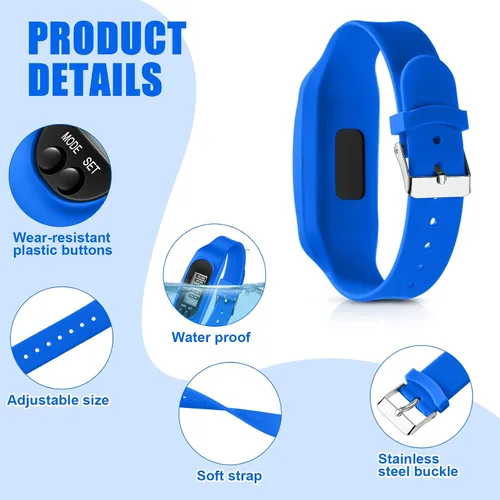 Miniatura 3 de Geyoga Pedometer for Walking Steps and Miles Pedometer Watch Silicone Steps Tracker Running Bracelet Ankle Step Counter for Calorie Burning and Step