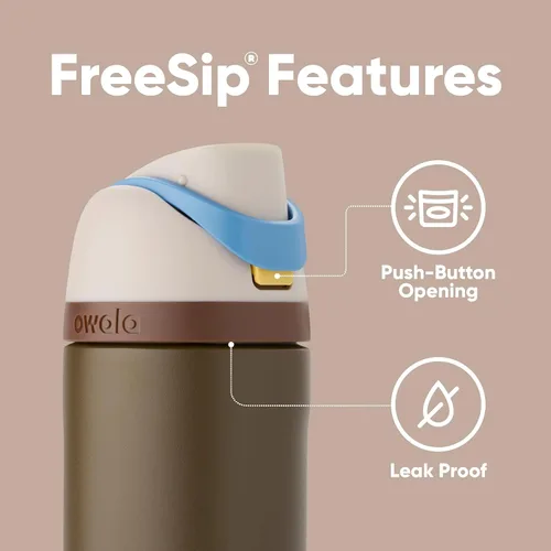Miniatura 4 de Owala FreeSip Insulated Stainless Steel Water Bottle with Straw, BPA-Free Sports Water Bottle