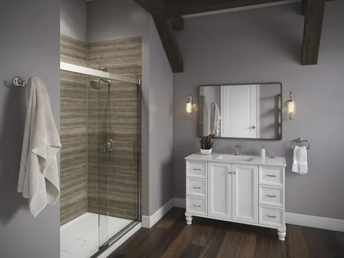 Miniatura 3 de KOHLER Artifacts - Lámpara de tocador de baño, aplique de pared, solo luz descendente, certificación UL, 1 luz, ajustable, bronce cepillado vibrante