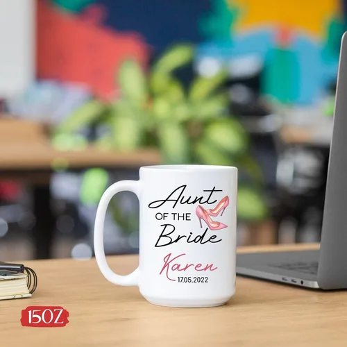 Miniatura 5 de Taza personalizada para la tía de la novia, taza de tía novia, regalo de boda para tía de la novia, regalo de tía de novia, taza de café de boda