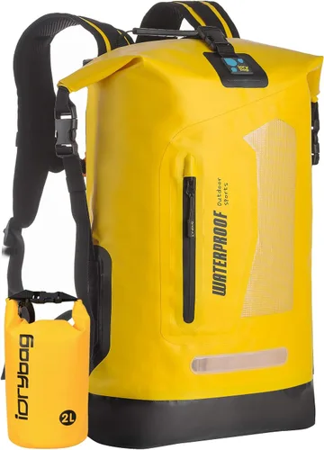 IDRYBAG Mochila impermeable para hombres 20L/30L/40L, bolsa seca flotante para kayak, mochila seca para senderismo Amarillo