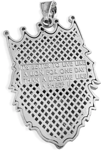 Miniatura 2 de Animal Kingdom - Colgante de plata de ley 925 con corona de rey león y circonita cúbica