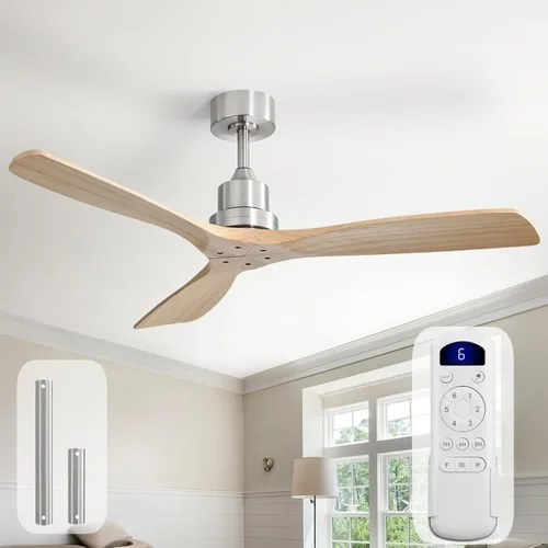 Miniatura 9 de Sofucor Ventiladores de techo de 52 pulgadas, sin luz, ventilador de techo para exteriores con control remoto, motor CC reversible de 3 cuchillas
