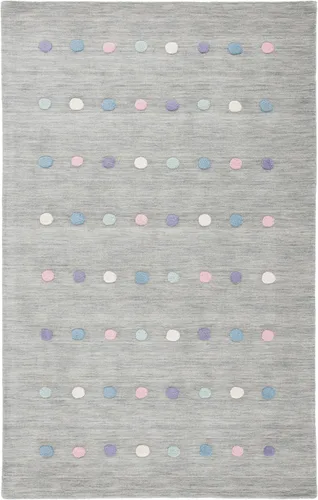 Miniatura 11 de SAFAVIEH Colección Kids - Alfombra decorativa de 3 x 5 pies, color gris, hecha a mano, de lana de lunares, ideal para zonas de alto tráfico
