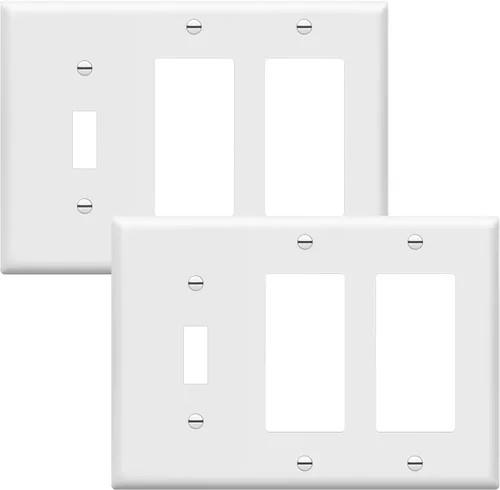 Miniatura 12 de ENERLITES - Placa de pared combinada para interruptor de palanca simple/interruptor de palanca doble decorativo, tamaño estándar 3 bandas