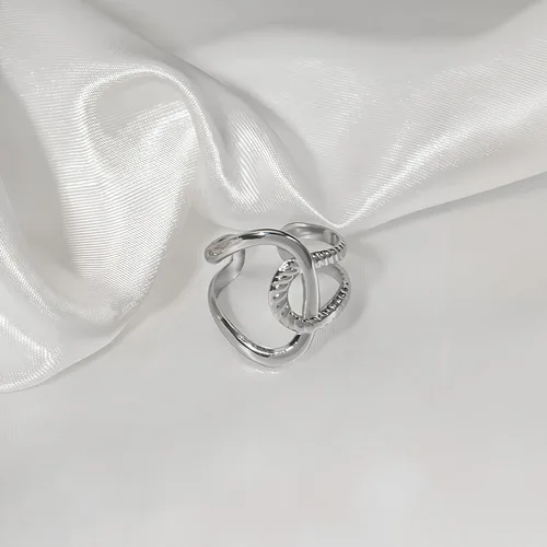 Miniatura 262 de Anillo de plata de ley 925, minimalista, ajustable, hecho a mano, para mujeres y niñas