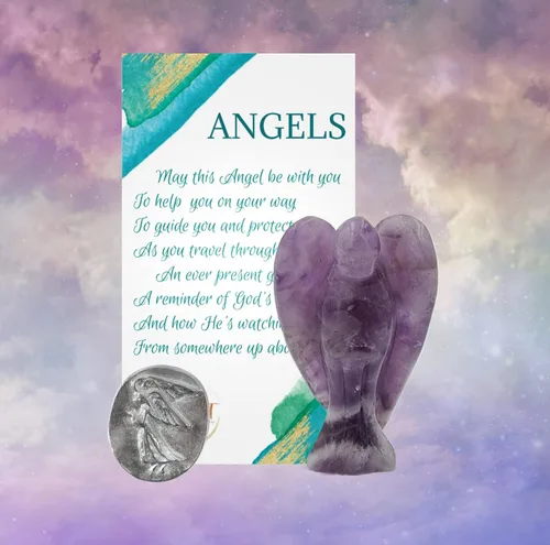 Miniatura 7 de Earth Therapy - Paquete de 5 monedas de ángel de la guarda de bolsillo con tarjetas de oración de serenidad - Dije de ficha para cartera o automóvil