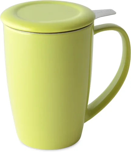 Miniatura 5 de Forlife. Taza de 15 onzas, alta, curvada, con infusor de té y tapa., Carrot
