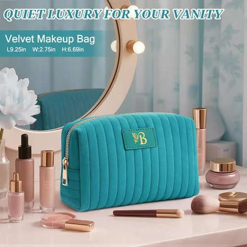 Miniatura 2 de Bolsa de maquillaje de viaje personalizada con inicial, bolsa de cosméticos para adolescentes de 15, 16, 17, 18, 19, 20, 21 años, regalos de moda