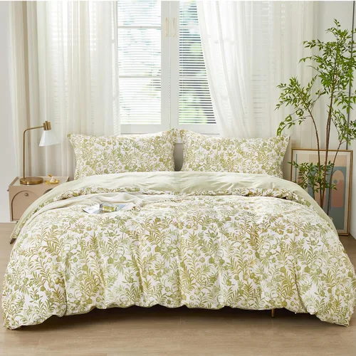 Miniatura 37 de SAPHREAS Juego de Funda de Edredón de Flores Rosas 2 piezas Algodón Estilo Jardín Campanilla Floral Ropa de Cama Juego de Funda de Edredón 100%