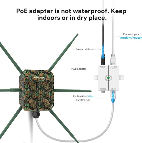 Miniatura 8 de WAVLINK Punto de acceso WiFi de malla para exteriores AX3000, nuevo modelo 2026 Amplificador de señal inalámbrico para exteriores Extensor de WiFi
