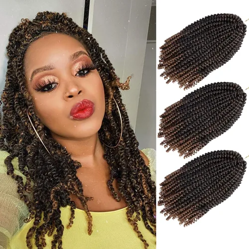 Miniatura 64 de Beyond Beauty Cabello de Ganchillo Spring Twist 90 hebras 8 pulgadas Spring Twists Esponjosas Trenzado, Trenzas de Ganchillo Spring Twist Bomb Twist