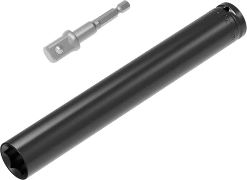 Miniatura 24 de Juego de Accesorios para Llave de Impacto de 1/2 Pulgada, 19mm (3/4 Pulgada) de Profundidad, 6 Puntos, 6 Pulgadas de Largo y Adaptador de Eje