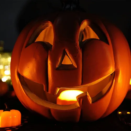 Miniatura 5 de Homemory Luces LED brillantes de calabaza de Halloween, cambio de color con control remoto y temporizadores, luces Jack O'Lantern funcionan