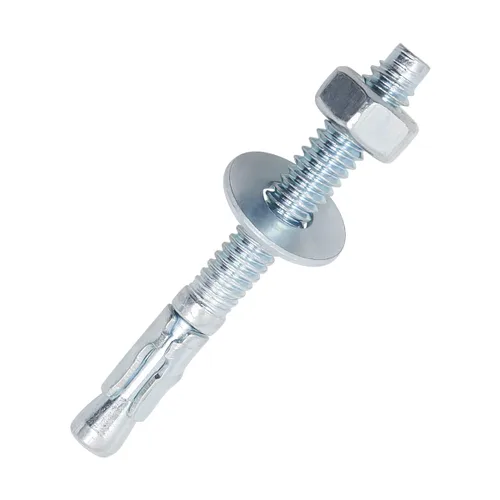 Miniatura 25 de Anclajes de hormigón 3/8, pernos de anclaje de cuña de 3/8 de acero al carbono galvanizado con arandela y tuerca, 3/8 pulgadas de diámetro exterior