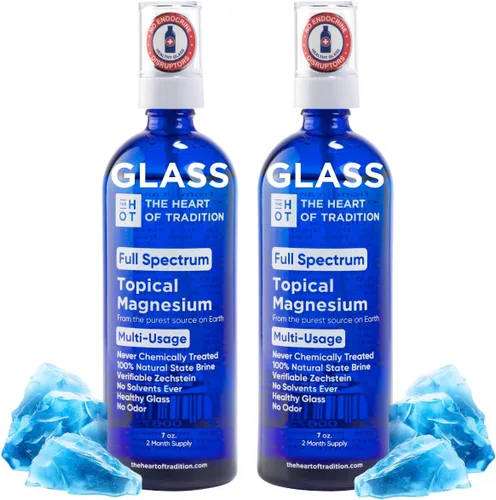 Miniatura 10 de Botella de vidrio tópico de aceite de magnesio de la antigua Zechstein Sea y traza mineral, 7 onzas – Aceite transdérmico de magnesio puro