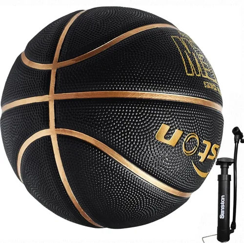 Senston 27.5"/29.5" Balón de baloncesto para exteriores, excelente elasticidad/adherencia, de goma, con bomba, duradero, tamaño 5/7, para hombres
