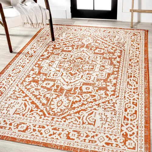 Miniatura 37 de Eyely BMS101D-28 - Alfombra de pasillo con textura de medallón de Santa Mónica Slesi, para interiores y exteriores, estilo costero, bohemio, Gris