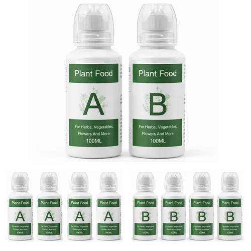 Nouri Fertilizante líquido hidropónico para plantas de nutrientes A y B, sistema de cultivo hidropónico, accesorio para plantas de interior,