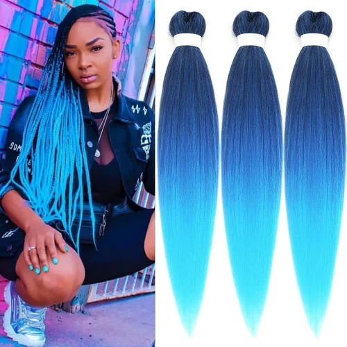 Miniatura 52 de Cabello para Trenzar Naranja Jengibre Pre-Estirado Kanekalo Cabello para Trenzar Pre-estirado 26 pulgadas Extensiones de Cabello Sintético