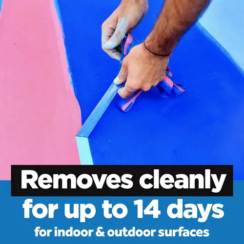 Miniatura 2 de 3M ScotchBlue 2090 - Cinta adhesiva para pintores, multisuperficie, adherencia media, preparación de pared para pintura, 0.5 pulgadas x 60 yardas