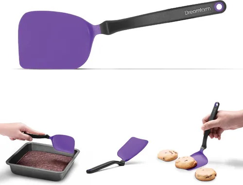 Miniatura 16 de Dreamfarm Mini Chopula - Espátula antiadherente, súper flexible, con borde plano fuerte para separar alimentos, 9 pulgadas, color negro