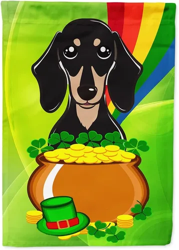 Miniatura 100 de Caroline's Treasures BB1963GF Bandera de Bulldog Inglés para el Día de San Patricio para el jardín, bandera decorativa para patio exterior, patio