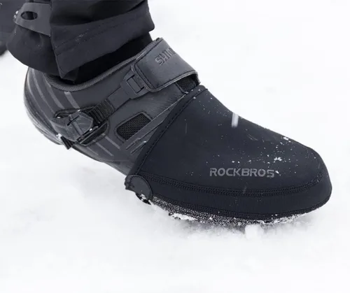 Miniatura 7 de ROCKBROS Fundas para Zapatos de Ciclismo Cubrepunteras de Bicicleta Calentadores de Dedos de Invierno Cubrecalzado de Ciclismo Protectores Kevlar