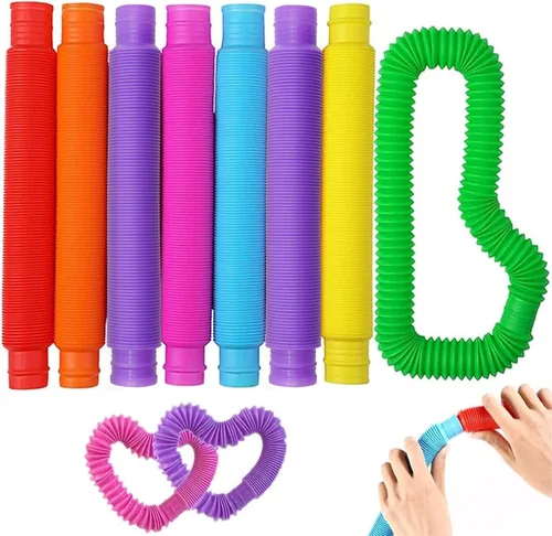 Vanblue Tubos sensoriales para ansiedad grandes, 8 unidades, juguetes sensoriales de verano para niños pequeños, regalos de fiesta con autismo,