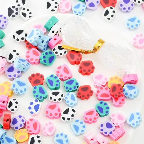 Miniatura 23 de 100 piezas de cuentas espaciadoras de arcilla polimérica de animales para joyería de mujer, pulseras, collares, aretes, accesorios de bricolaje