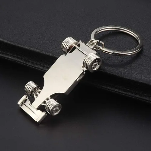 Miniatura 2 de Llavero de coche de carreras 3D F1, regalo para padre, marido, novios, metálico, mediano