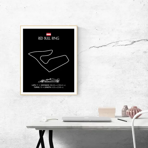 Miniatura 42 de Custom Car Posters Póster hecho a mano compatible con Autodromo Enzo e Dino Ferrari (Imola, Italia), póster de pista de carreras diseñado