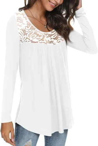 Miniatura 2 de CATHY Blusa holgada de manga larga con volantes para mujer, estilo casual, para usar con leggings