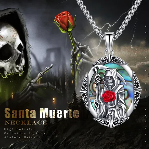 Miniatura 669 de Collar con colgante de plata de ley 925 con medalla de San Patrón, joyería religiosa para hombres y mujeres, con cadena de acero inoxidable 316L