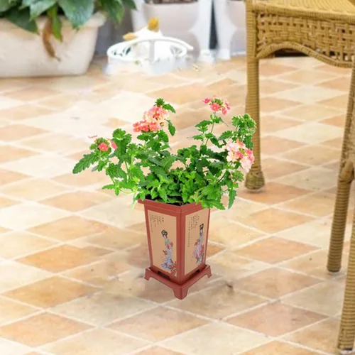 Miniatura 5 de Happyyami 4 juegos de macetas de orquídeas grandes macetas de cerámica para cactus maceta decorativa para suculentas, maceta redonda grande