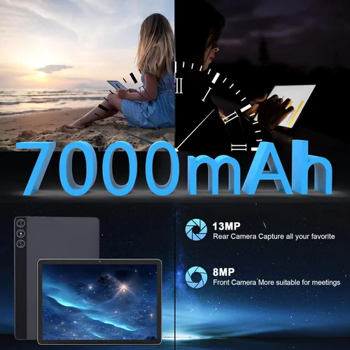 Miniatura 6 de Tablet Android 15, tableta 2026 de 10 pulgadas, 128 GB, almacenamiento 1 TB expandible 14 GB RAM, tabletas con ranura 4G Sim con teclado compatible
