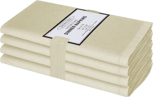 Miniatura 28 de Cotton Clinic Servilletas de tela 100% algodón extra grandes de 20 x 20 pulgadas, juego de 4 servilletas de mesa suaves y duraderas reutilizables