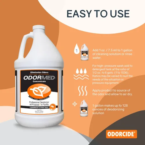 Miniatura 2 de Odorcide Odormed - Concentrado eliminador de olores para mascotas - Eliminador de olores fuertes en pisos, paredes, jaulas y más - Uso múltiple