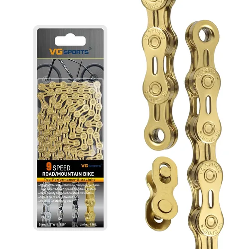Miniatura 33 de VG SPORTS Cadenas de bicicleta de 6/7/8/9/10/11 velocidades, cadenas de bicicleta ligeras semihuecas/huecas para bicicleta de carretera/MTB/BMX