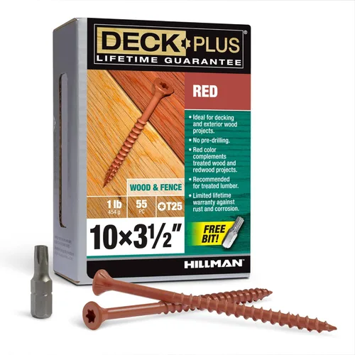 Miniatura 34 de Deck Plus Tornillos para valla y madera exterior con revestimiento epoxi de 3 pulgadas #10 x 3 Torx/Star Drive Incluido, rosca gruesa, tornillo