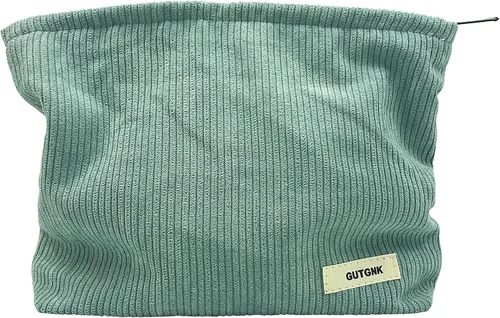 Bolsa de maquillaje para mujeres, bolsa de cosméticos de pana con diseño estético, bolsa de mano para damas, estuche para lápices para niñas, lindo