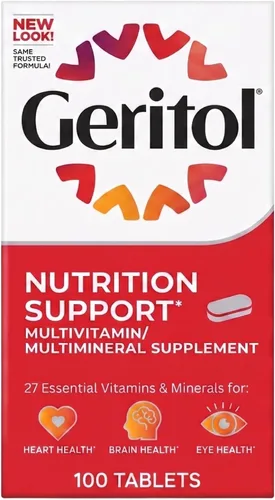 Miniatura 2 de Geritol Tabletas de apoyo nutricional multivitamínico, equilibrio de 26 vitaminas y minerales esenciales, botellas de 100 unidades (paquete de 2)