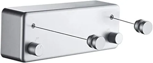 Miniatura 7 de Tendedero retráctil Línea de ropa para interiores y exteriores Línea de secado de ropa resistente Estante de secado de ropa montado