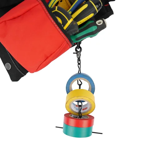 Miniatura 13 de MELOTOUGH Correa de cinta para cinturón de herramientas, portacinta para electricistas con cadena, llavero y mosquetón con gatillo