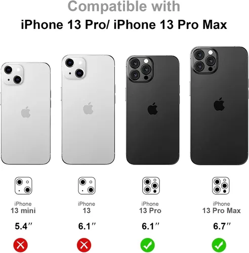 Miniatura 2 de Jeluse [Paquete de 2 protectores de lente de cámara diseñados para iPhone 13 Pro/iPhone 13 Pro Max, protector de pantalla de vidrio templado 9H