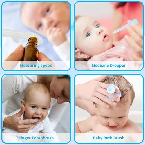 Miniatura 4 de Kit de cuidado y aseo para bebés, juego de seguridad para bebés de 14 en 1, juego de cuidado de salud de guardería para recién nacidos con cepillo