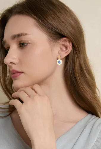 Miniatura 37 de Forget-Me-Not and Queen Anne's Lace Pressed Wildflower Earrings Pressed Flower Earrings Handmade Drop and Dangle Earrings Gift for Woman
