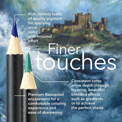 Miniatura 5 de Castle Art Supplies 24 lápices de colores de paisaje marino para artistas adultos Ideal para bocetos, colorear y dibujar con núcleos de calidad