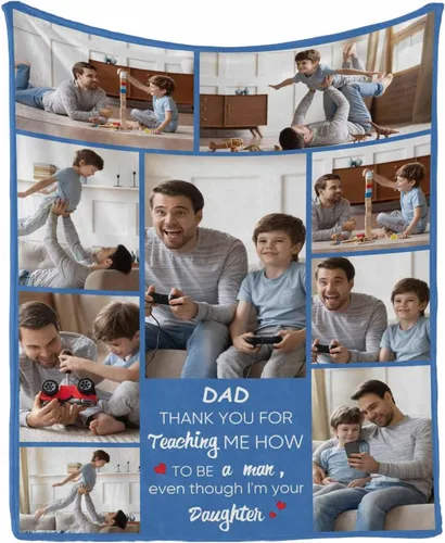 Miniatura 12 de InterestPrint Manta de amor personalizada con texto en inglés "To Dad, Even When I Not Close by,I Want You to Know I Love and Appreciate You We Love